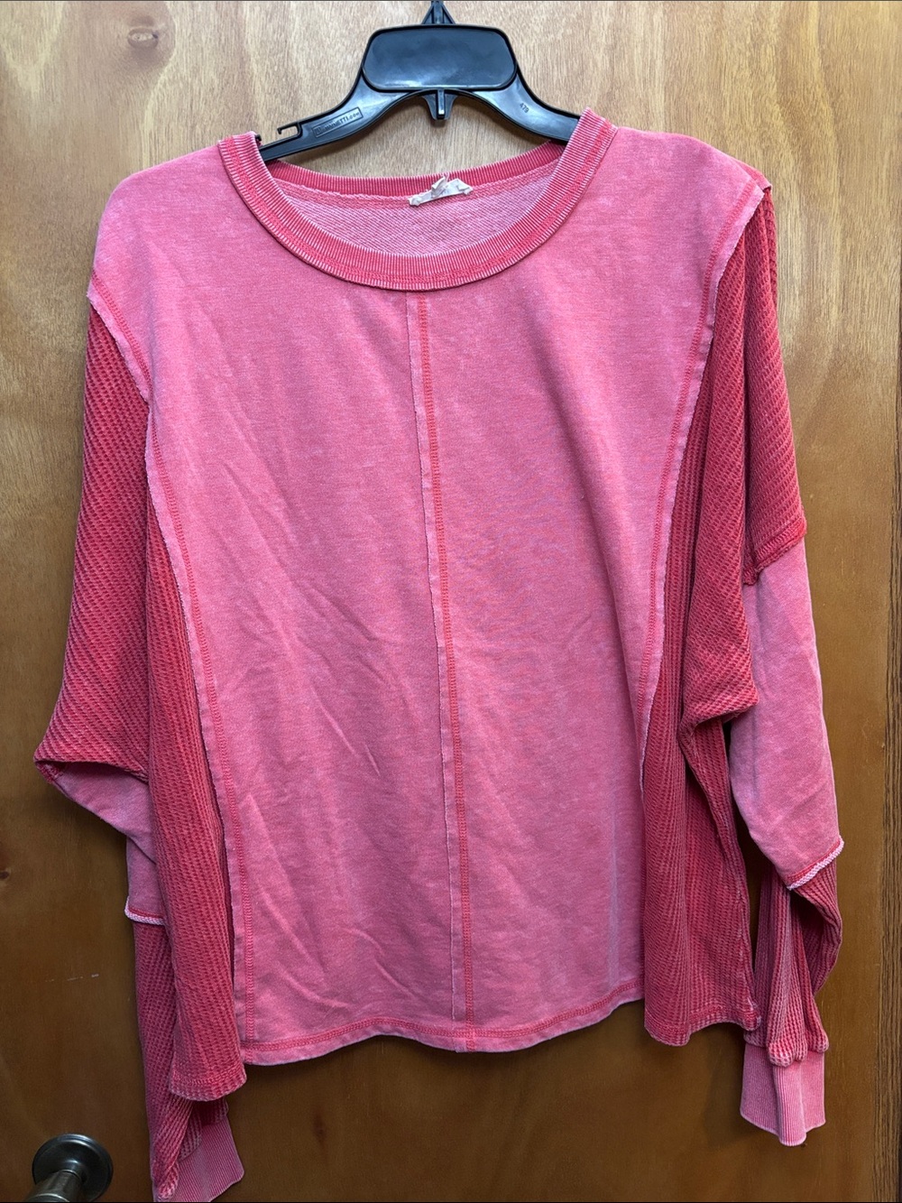 easel Waffle-Sleeve Pullover